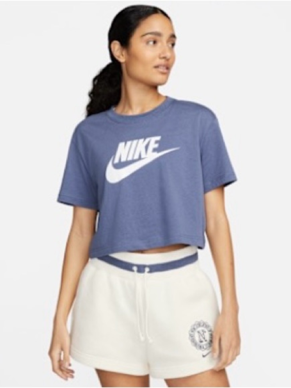 Nike Sportswear Essential Crop Tee | Diffused Blue | Size M